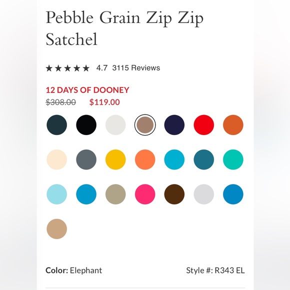 Dooney & Bourke Pebble Grain Zip Zip Satchel - Picture 9 of 11